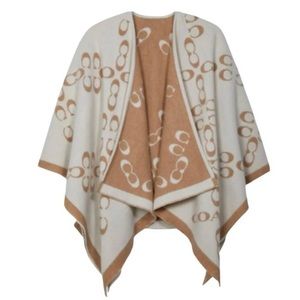 NWT Coach Signature Poncho CHALK/ TAUPE
